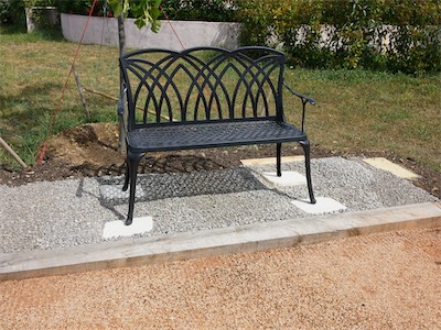 Pentanque Court Setup - Lazy Susan Bench